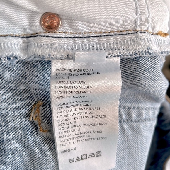 Free People Button Fly Distressed Raw Hem Jeans - Picture 6 of 7